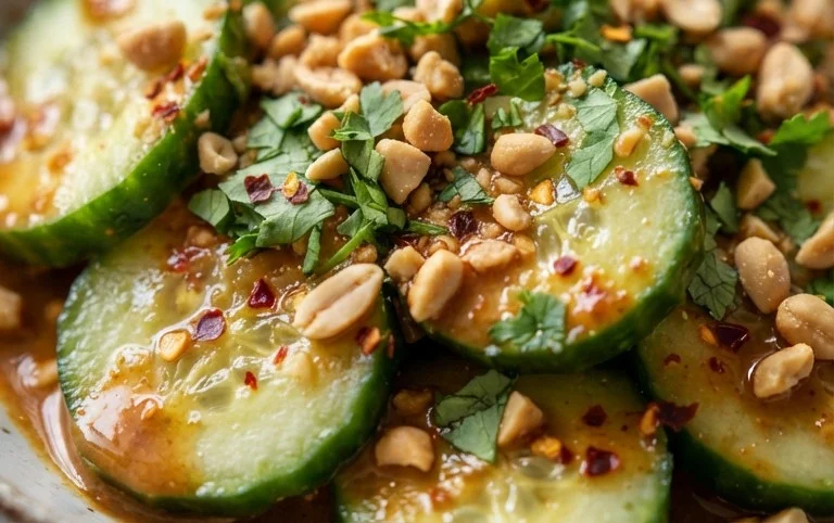 Cucumbers in Spicy Peanut Sauce