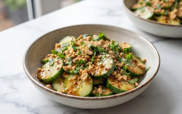 Cucumbers in Spicy Peanut Sauce