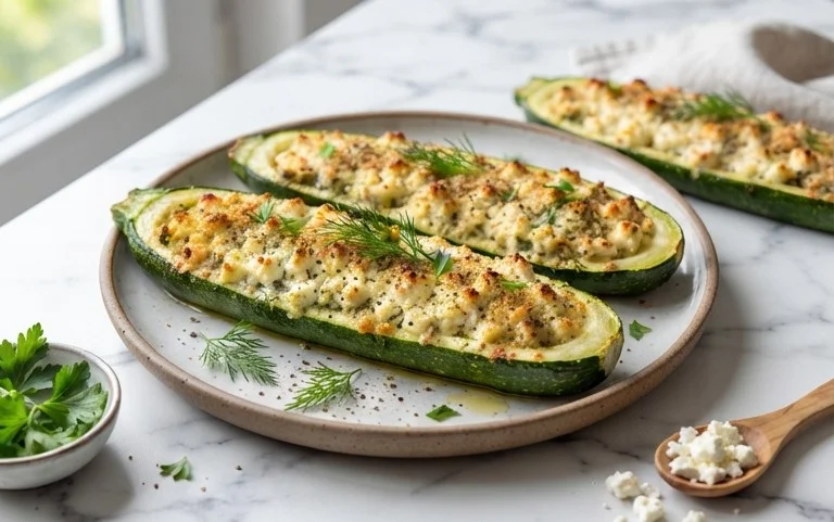 Feta Cheese Stuffed Zucchini