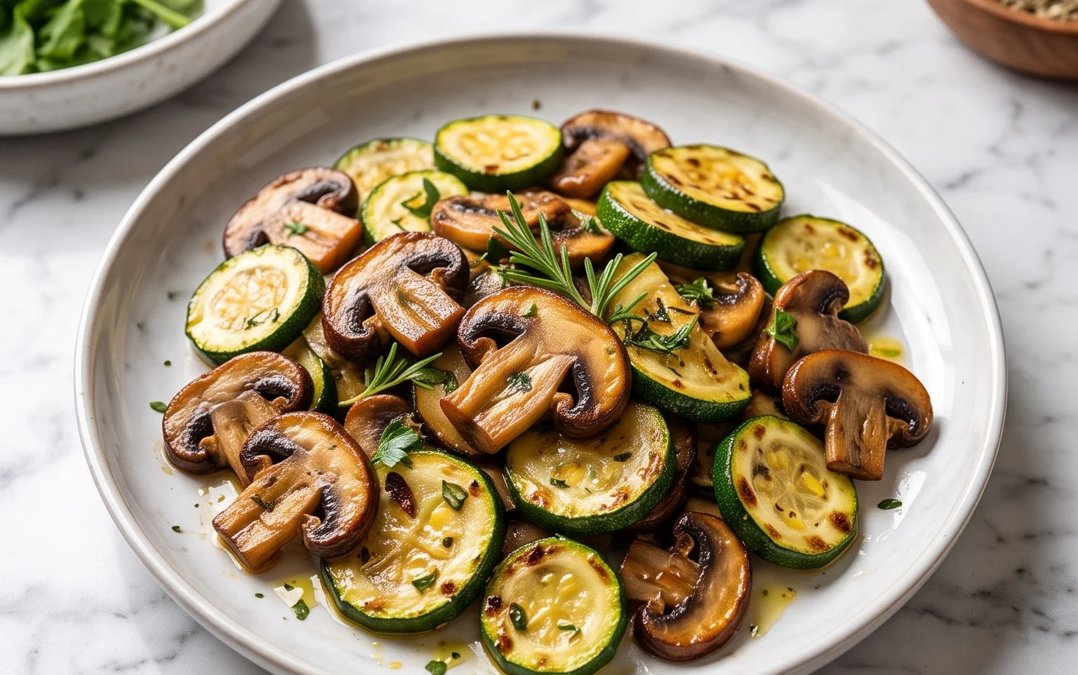 Skillet Zucchini and Mushrooms