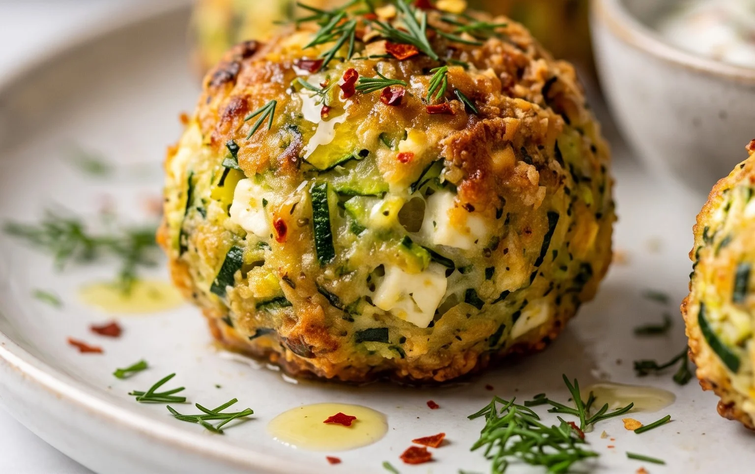 Knusprige Zucchini-Feta-Bällchen aus dem Ofen genießen!