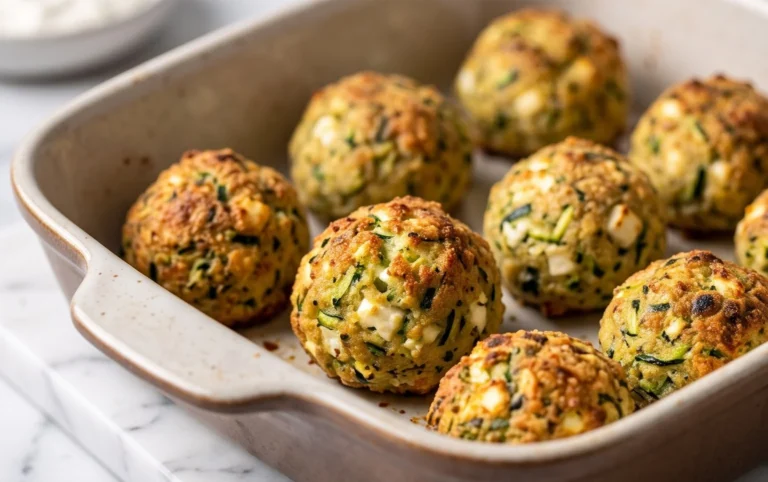 Knusprige Zucchini-Feta-Bällchen aus dem Ofen genießen!
