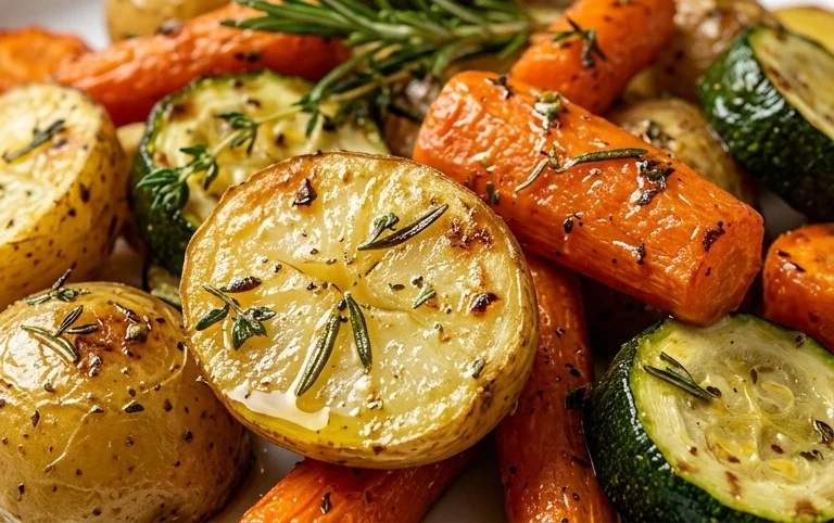 Garlic Herb Roasted Potatoes Carrots and Zucchini