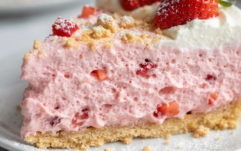 3 Ingredient No Bake Strawberry Cloud Cake