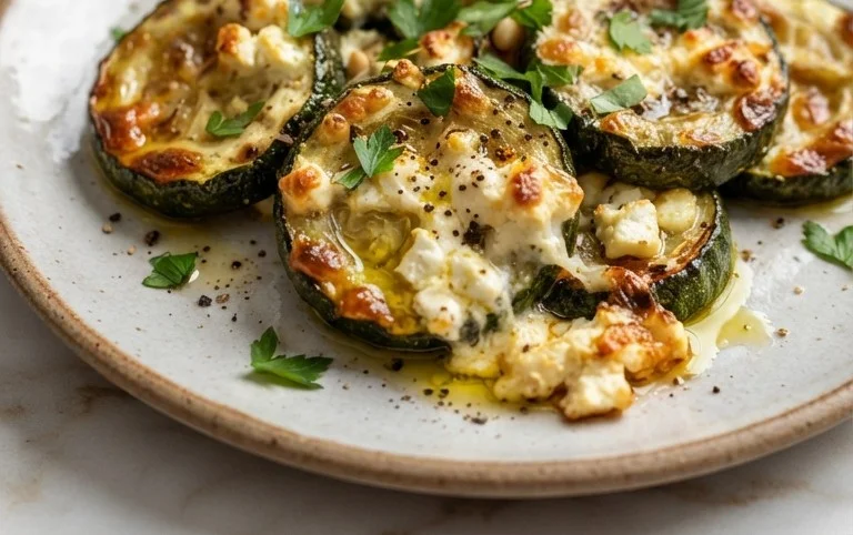 Courgettes feta au four