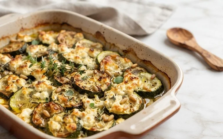 Courgettes feta au four