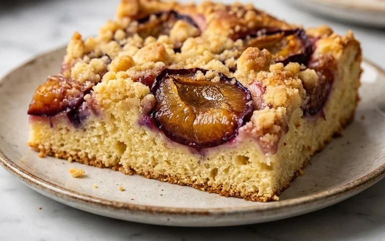 Pflaumenkuchen mit Streusel vom Blech (Quark-Öl-Teig)