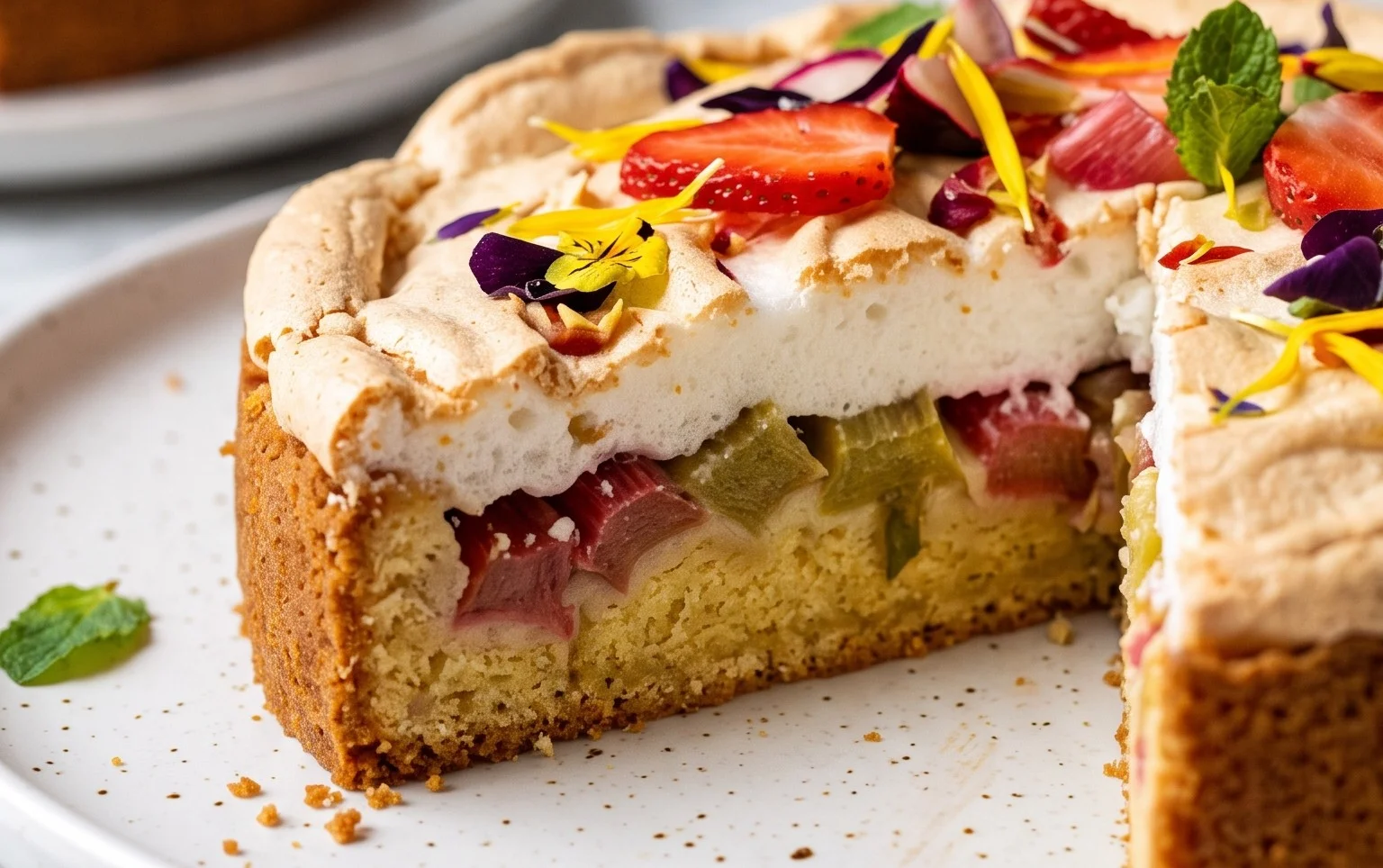 Rhabarber-Baiserkuchen