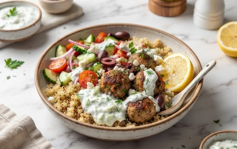 Greek Meatball Bowl Recipe