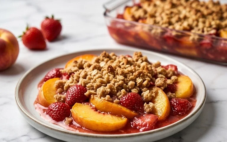 Peach & Strawberry Crisp