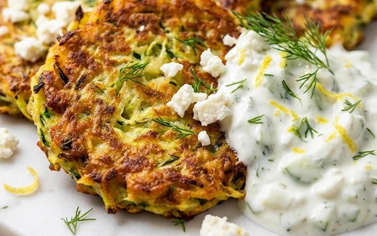 Zucchinipuffer mit Feta und Tzatziki: Das Unglaubliche Ultimative Rezept für 4 Portionen