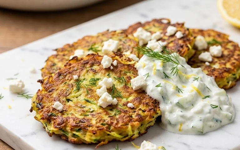 Zucchinipuffer mit Feta und Tzatziki: Das Unglaubliche Ultimative Rezept für 4 Portionen
