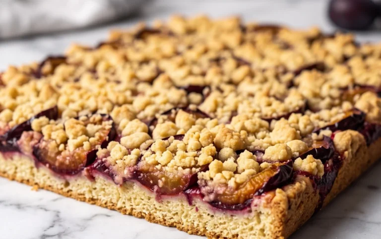 Rezept für Streusel-Pflaumenkuchen vom Blech mit Hefeteig