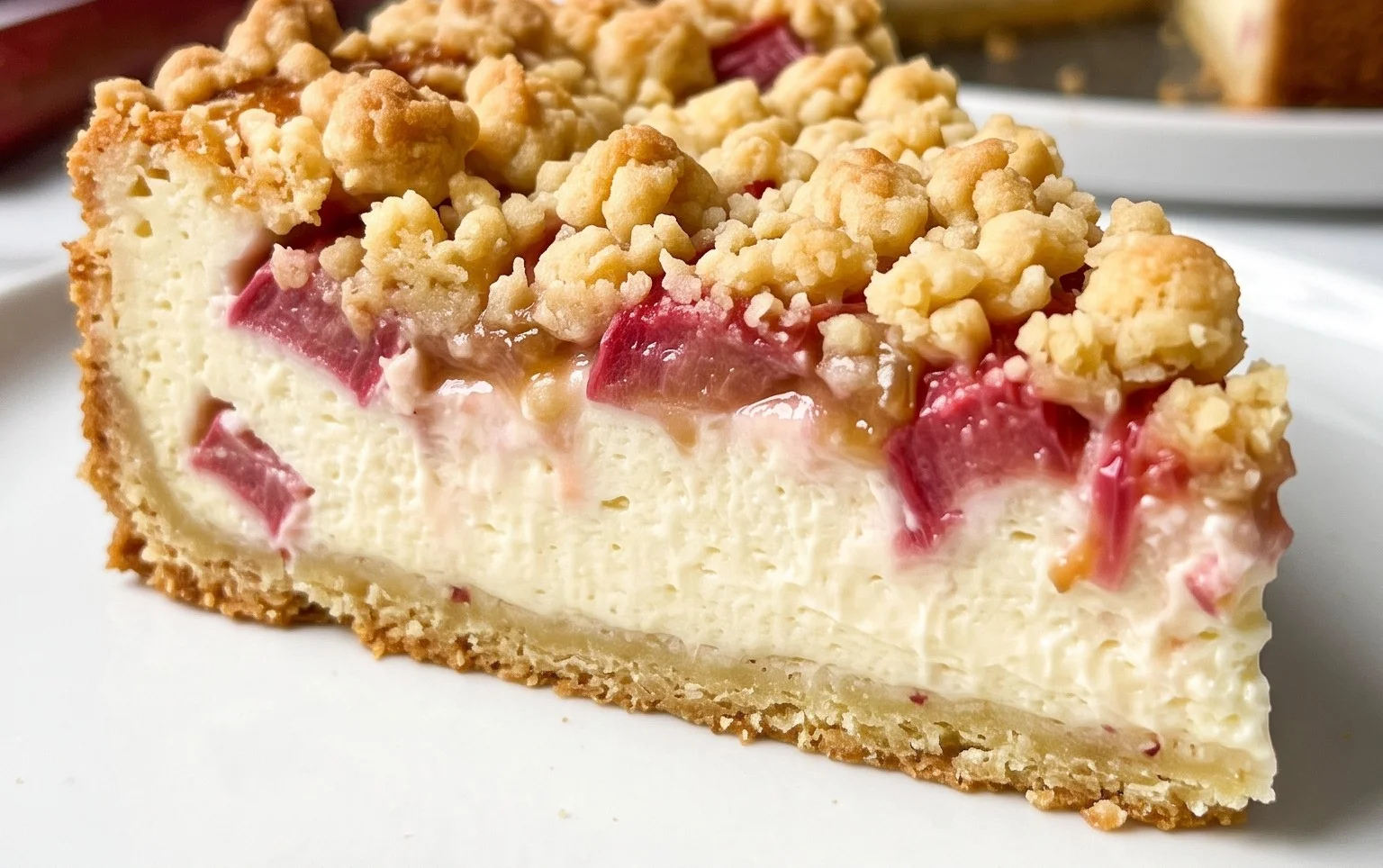 Rhabarber Quarkkuchen mit Butterstreuseln