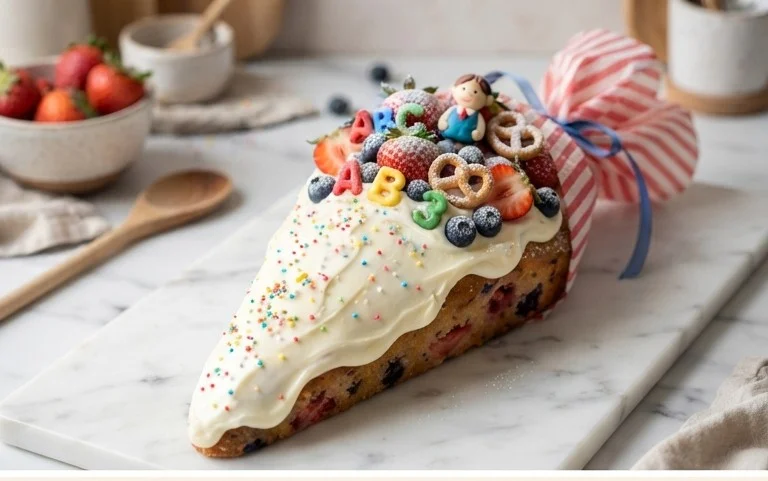 Schultüten-Kuchen: Einfacher Erdnon-alcoholic beerkuchen zur Einschulung